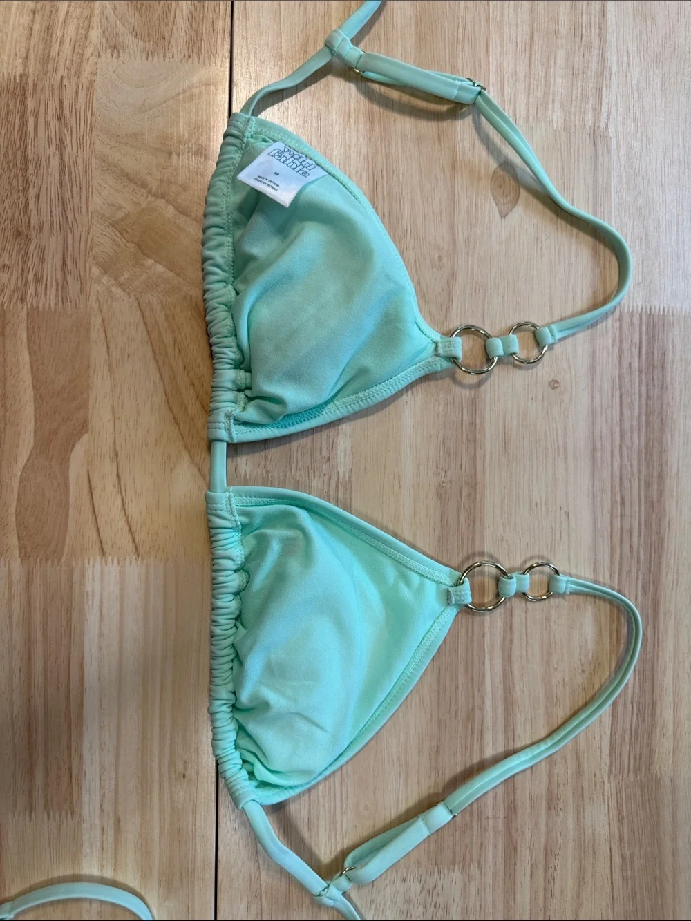 wild fable Mint Green Bikini Top with Gold Rings